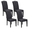 Artiss Dining Chairs Set of 4 Linen Parsons Dark Grey