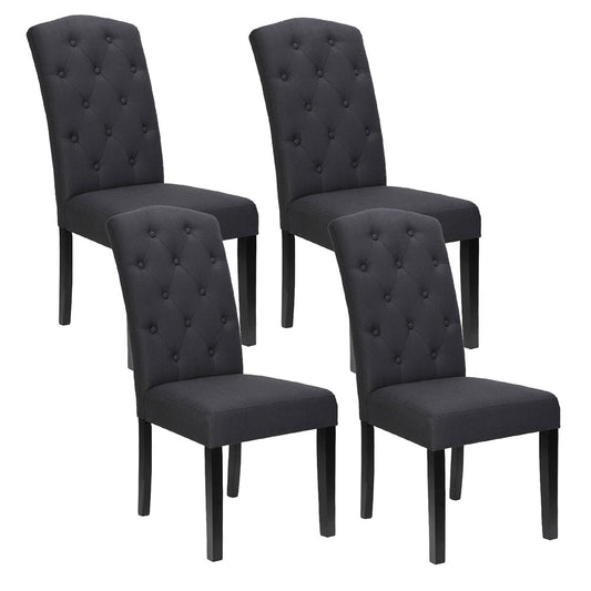 Artiss Dining Chairs Set of 4 Linen Parsons Dark Grey