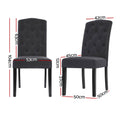 Artiss Dining Chairs Set of 4 Linen Parsons Dark Grey