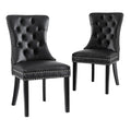 Artiss Dining Chairs Black Leather Set of 2