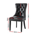 Artiss Dining Chairs Black Leather Set of 2