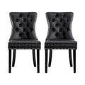 Artiss Dining Chairs Black Leather Set of 2