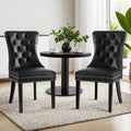 Artiss Dining Chairs Black Leather Set of 2