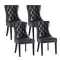 Artiss Dining Chairs Black Leather Set of 4