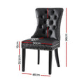 Artiss Dining Chairs Black Leather Set of 4