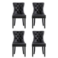 Artiss Dining Chairs Black Leather Set of 4