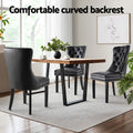 Artiss Dining Chairs Black Leather Set of 4