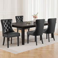 Artiss Dining Chairs Black Leather Set of 4