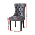 Artiss Dining Chairs Grey Velvet Set of 2