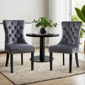 Artiss Dining Chairs Grey Velvet Set of 2
