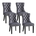 Artiss Dining Chairs 4pc Grey Velvet