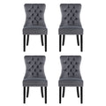 Artiss Dining Chairs 4pc Grey Velvet