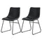 Artiss 2x Dining Chairs PU Leather Retro Kitchen Cafe Black