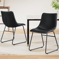 Artiss 2x Dining Chairs PU Leather Retro Kitchen Cafe Black