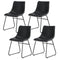 Artiss Dining Chairs x4 Retro PU Leather Black Kitchen Cafe