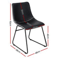 Artiss Dining Chairs x4 Retro PU Leather Black Kitchen Cafe