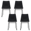 Artiss Dining Chairs x4 Retro PU Leather Black Kitchen Cafe