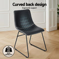 Artiss Dining Chairs x4 Retro PU Leather Black Kitchen Cafe