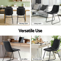 Artiss Dining Chairs x4 Retro PU Leather Black Kitchen Cafe