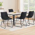Artiss Dining Chairs x4 Retro PU Leather Black Kitchen Cafe