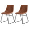 Artiss 2x Retro PU Leather Dining Chairs Brown Kitchen Lounge
