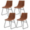 Artiss 4x Retro PU Leather Dining Chairs Brown Kitchen Cafe