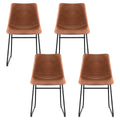 Artiss 4x Retro PU Leather Dining Chairs Brown Kitchen Cafe