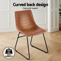Artiss 4x Retro PU Leather Dining Chairs Brown Kitchen Cafe