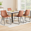 Artiss 4x Retro PU Leather Dining Chairs Brown Kitchen Cafe