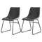Artiss 2x Dining Chairs Retro PU Leather Grey Kitchen Cafe Lounge