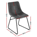 Artiss 4x Dining Chairs PU Leather Grey Retro Kitchen Cafe