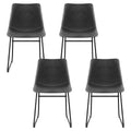 Artiss 4x Dining Chairs PU Leather Grey Retro Kitchen Cafe