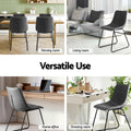 Artiss 4x Dining Chairs PU Leather Grey Retro Kitchen Cafe