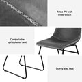 Artiss 4x Dining Chairs PU Leather Grey Retro Kitchen Cafe