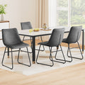 Artiss 4x Dining Chairs PU Leather Grey Retro Kitchen Cafe