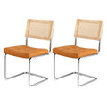 Artiss Dining Chairs Set of 2 PU Leather Rattan Brown