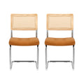 Artiss Dining Chairs Set of 2 PU Leather Rattan Brown