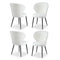 Artiss 4x Dining Chair Sherpa Boucle Wingback White