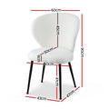 Artiss 4x Dining Chair Sherpa Boucle Wingback White