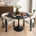 Artiss Dining Chairs Set of 2 Velvet Upholstered Barrel Chairs with Curved Armrests & Back Beige