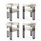 Artiss Dining Chairs Set of 4 Velvet Upholstered Barrel Chairs with Curved Armrests & Back Beige