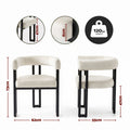 Artiss Dining Chairs Set of 4 Velvet Upholstered Barrel Chairs with Curved Armrests & Back Beige