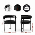 Artiss Dining Chairs Set of 4 Velvet Upholstered Barrel Chairs with Curved Armrests & Back Black