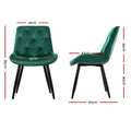 Artiss Dining Chairs Set of 2 Velvet Green Diamond Tufted