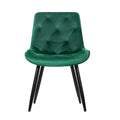 Artiss Dining Chairs Set of 2 Velvet Green Diamond Tufted