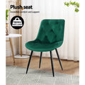 Artiss Dining Chairs Set of 2 Velvet Green Diamond Tufted
