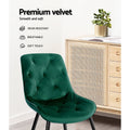 Artiss Dining Chairs Set of 2 Velvet Green Diamond Tufted