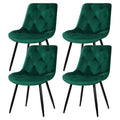 Artiss Dining Chairs Set 4 Velvet Diamond Tufted Green