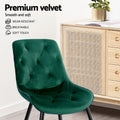 Artiss Dining Chairs Set 4 Velvet Diamond Tufted Green