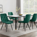 Artiss Dining Chairs Set 4 Velvet Diamond Tufted Green